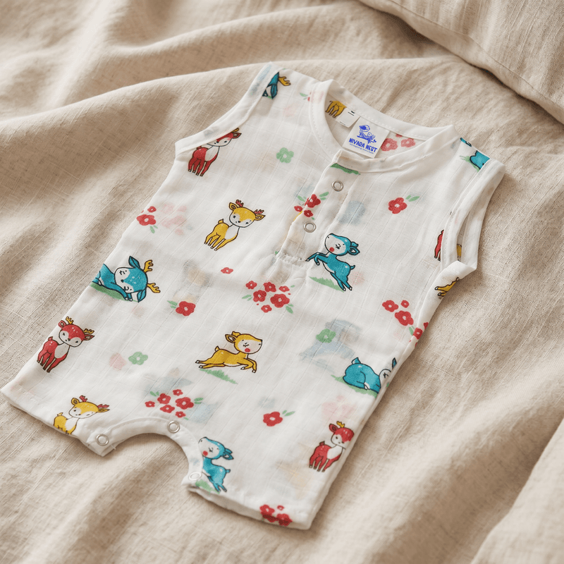 muslin romper deer