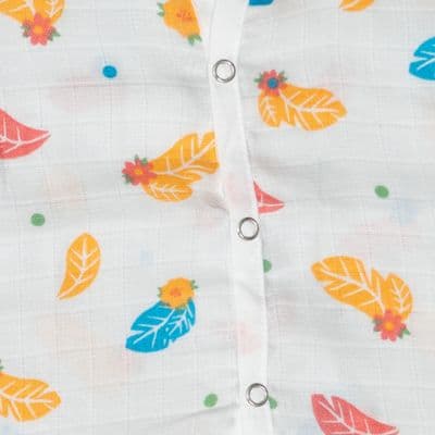 Muslin Co-ord Set - Colorful Leaf Scatter
