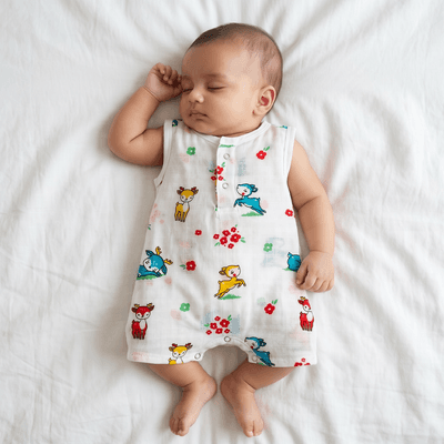 muslin romper deer