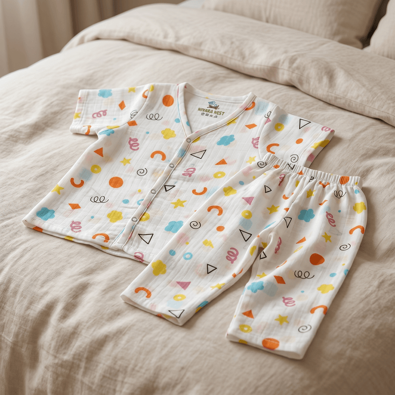 Muslin Night Suit - Spring