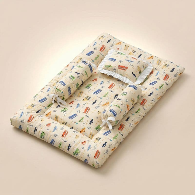 Soft Cotton Mattress Set for Newborns – Vehicles