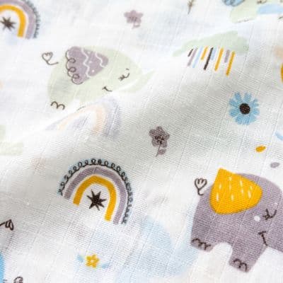 Muslin Swaddle - Baby Elephant