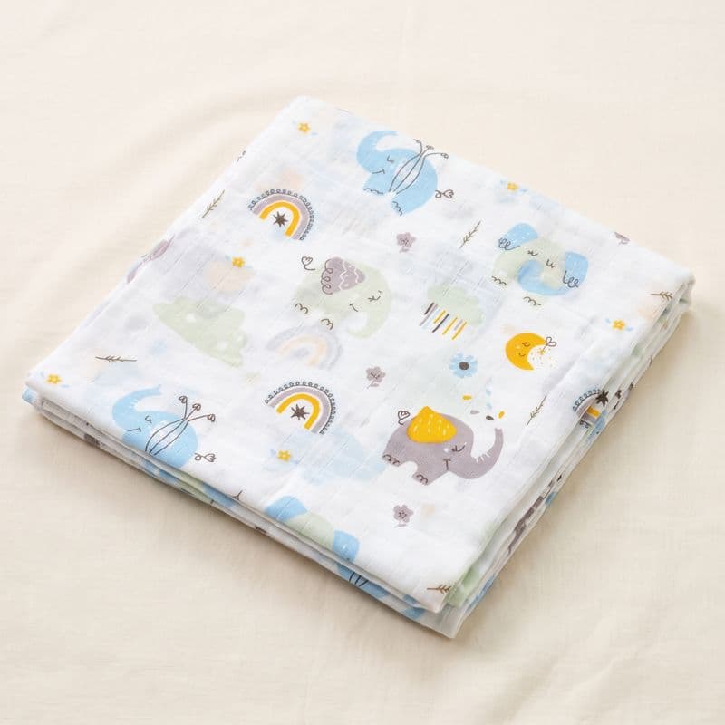 Muslin Swaddle - Baby Elephant
