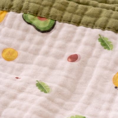 6 layer muslin baby blanket avocado