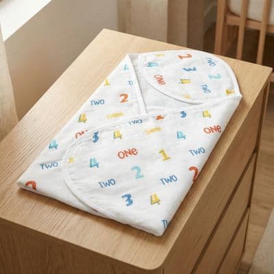 Muslin Hooded Bath Towel - Little Numbers Play