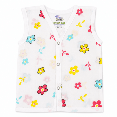 muslin button jabla flowers