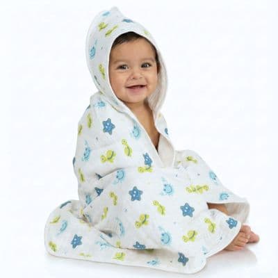 Muslin Hooded Bath Towel - Ocean Friends