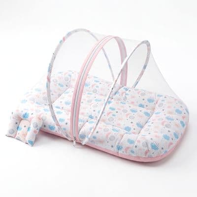 Cotton  Mosquito Net Bed - Cloud & Stars