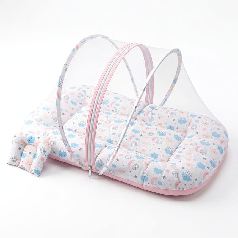Cotton  Mosquito Net Bed - Cloud & Stars