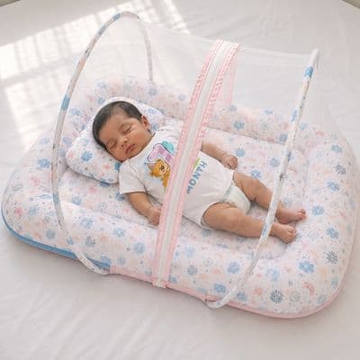 Cotton  Mosquito Net Bed - Cloud & Stars