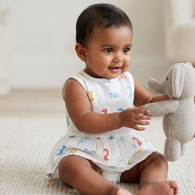 Muslin Button Frock - Little Numbers Play