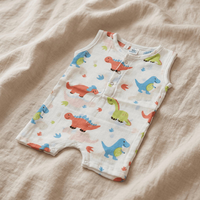 Muslin Romper – Little Dino