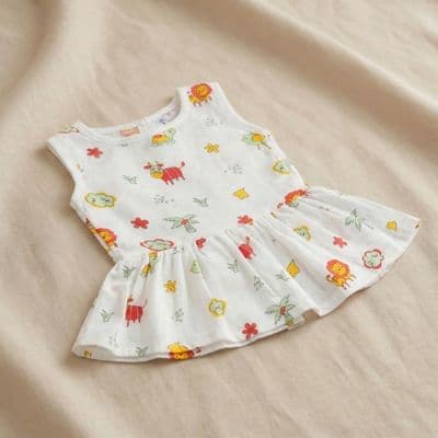 Muslin Button Frock - Jungle Joy Friends