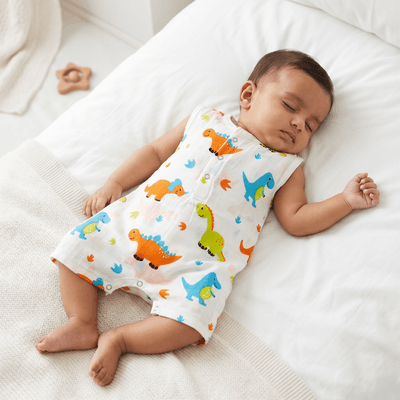 muslin romper little dino