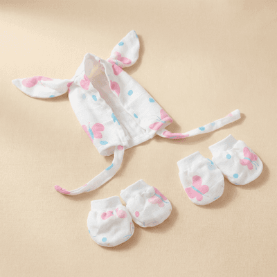 Cap + Mitten + Booty Set - Butterfly Meadow