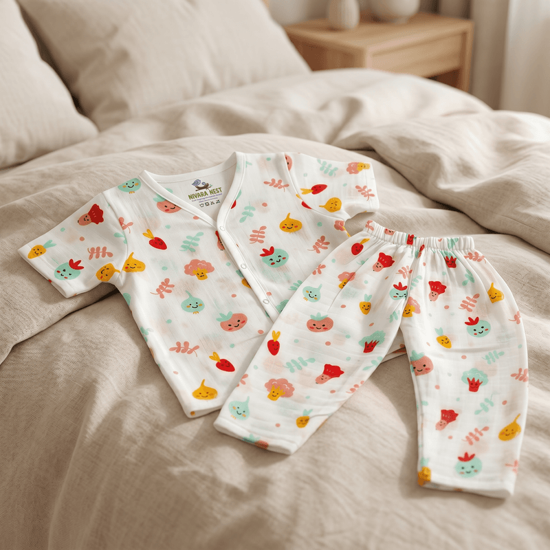Muslin Night Suit - Ice Cone