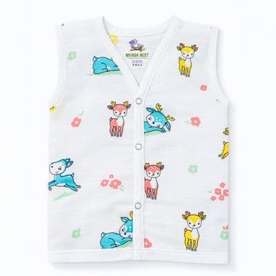 muslin button jabla little forest friends