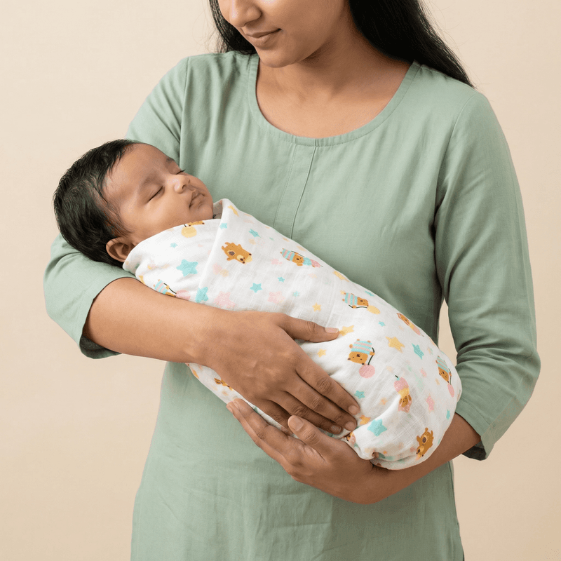 Muslin Swaddle - Balloon Bear