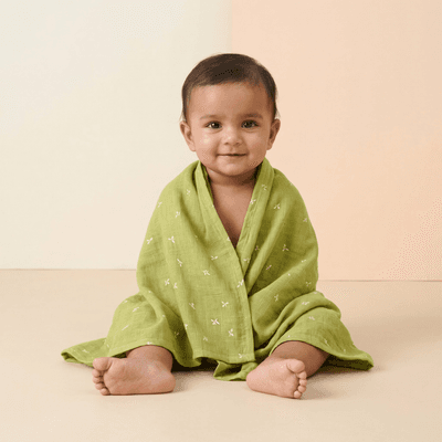 Muslin Bath Towel - Olive Green