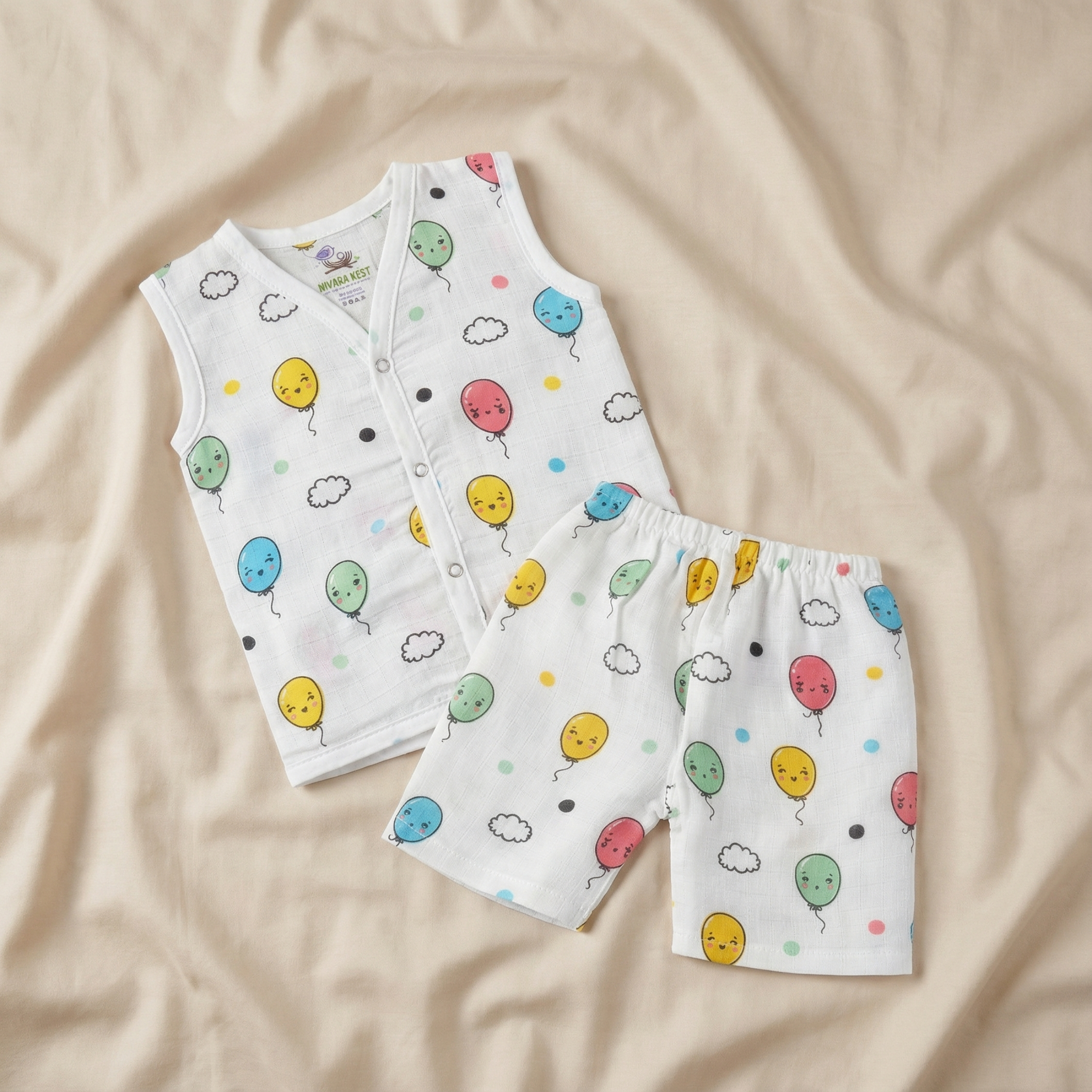 Muslin Co-ord Set - Balloon Clouds - Image 3