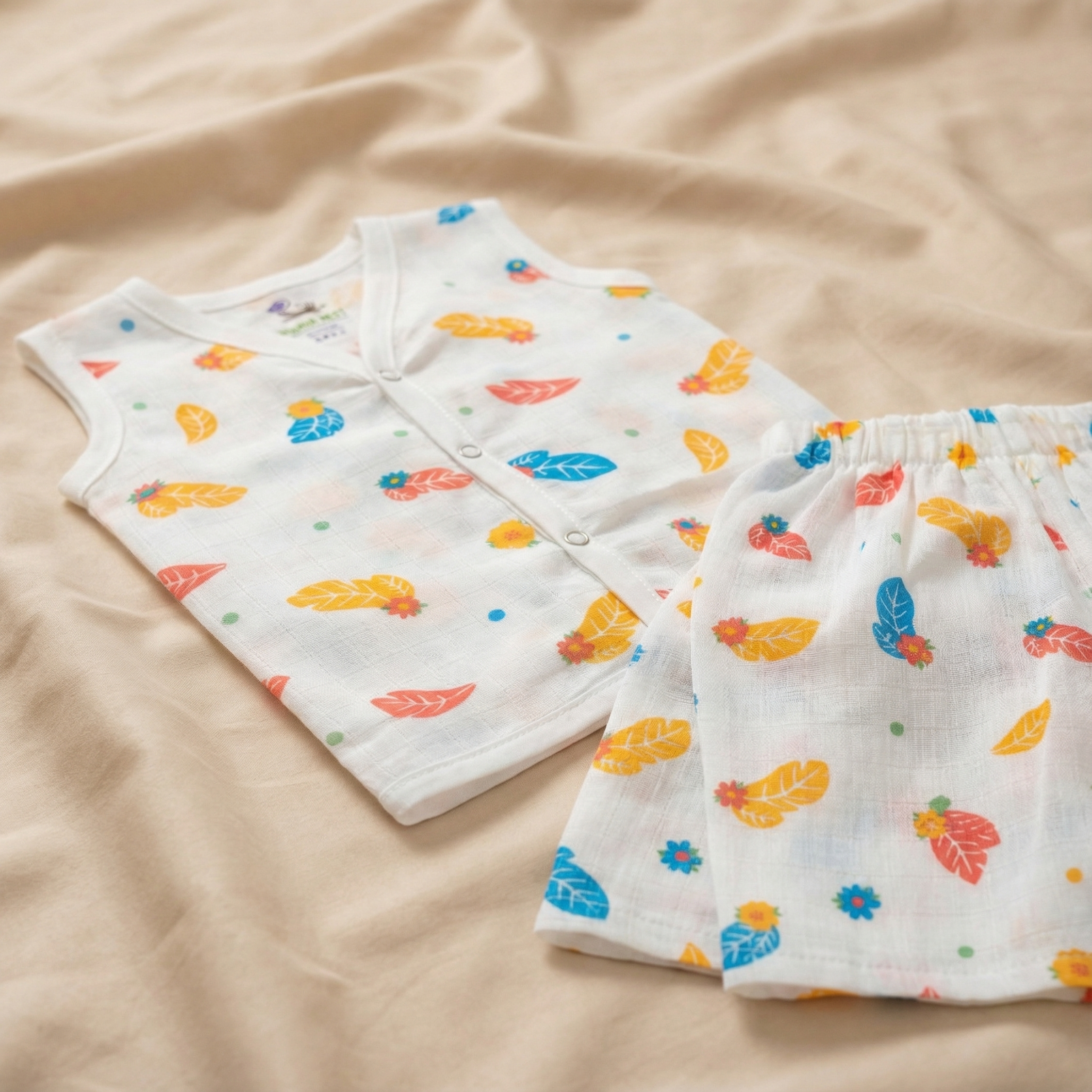 Muslin Co-ord Set - Autumn Leaf Bloom - Image 4