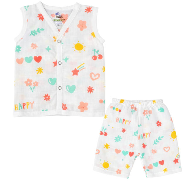 Muslin Co-ord Set - Happy Hearts Garden