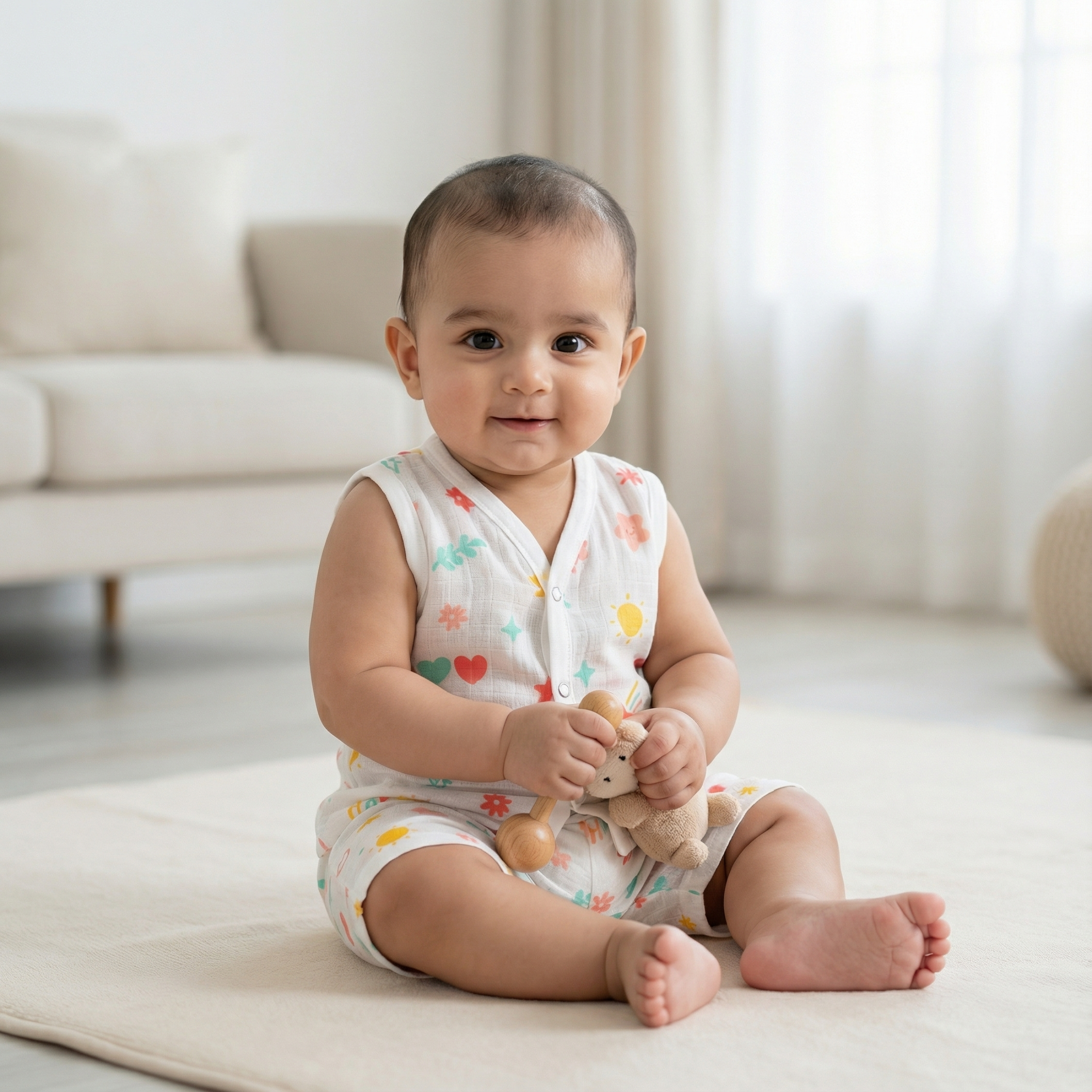 Muslin Co-ord Set - Happy Hearts Garden - Image 3