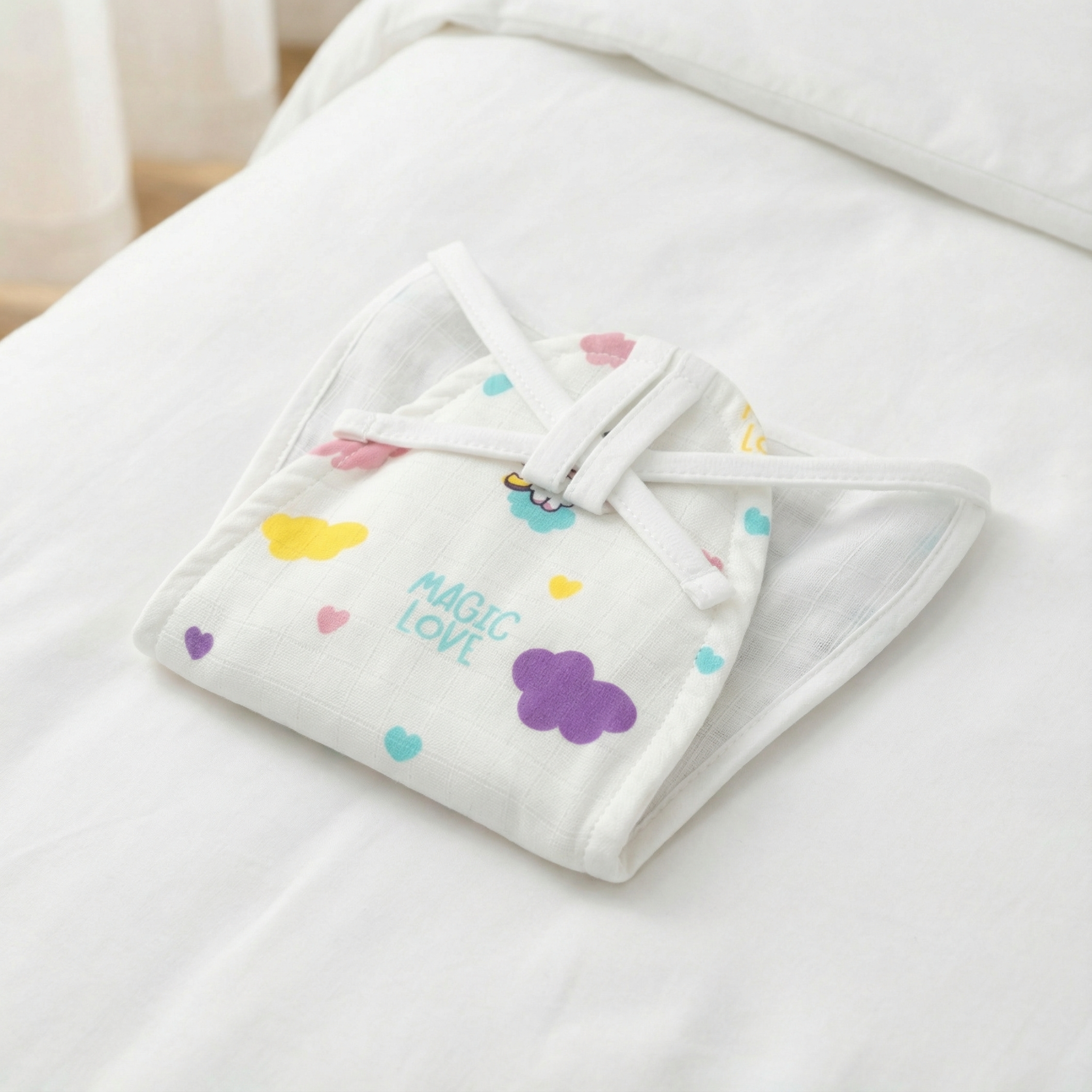 Muslin Cloth Nappy - Magic Love Clouds - Image 3