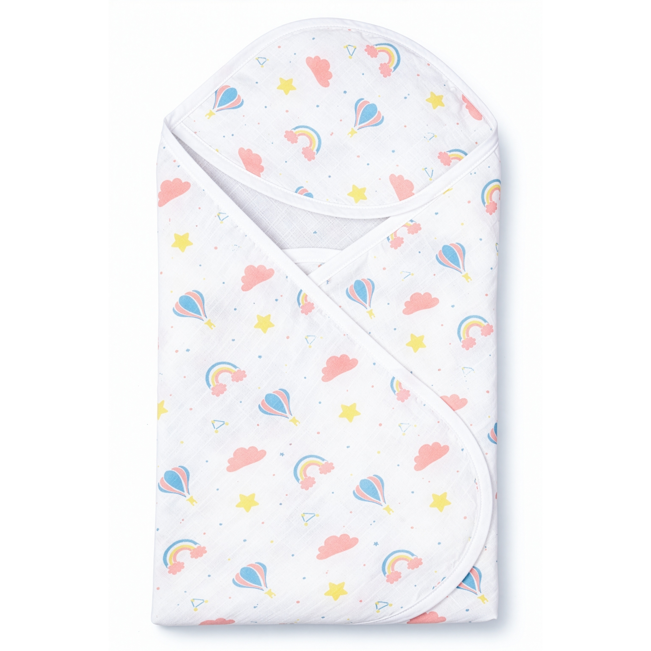 Muslin Hooded Bath Towel - Rainbow Sky Dreams