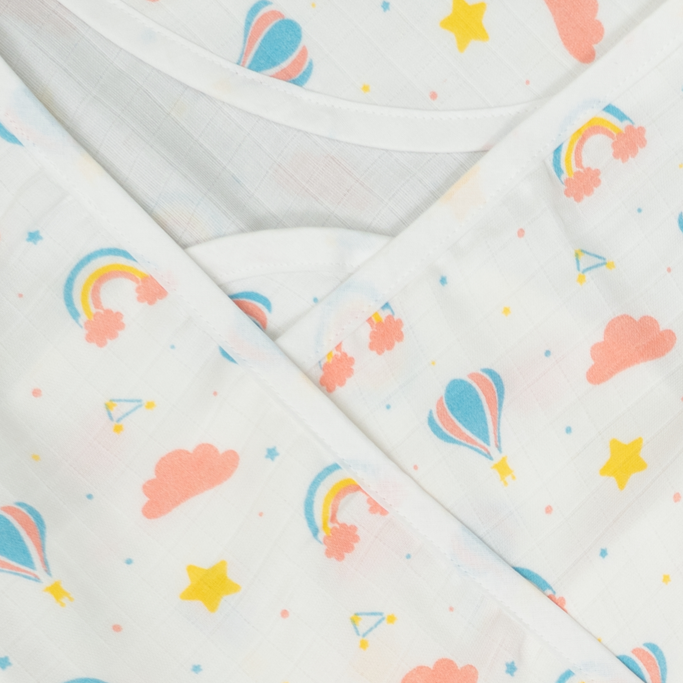 Muslin Hooded Bath Towel - Rainbow Sky Dreams - Image 4