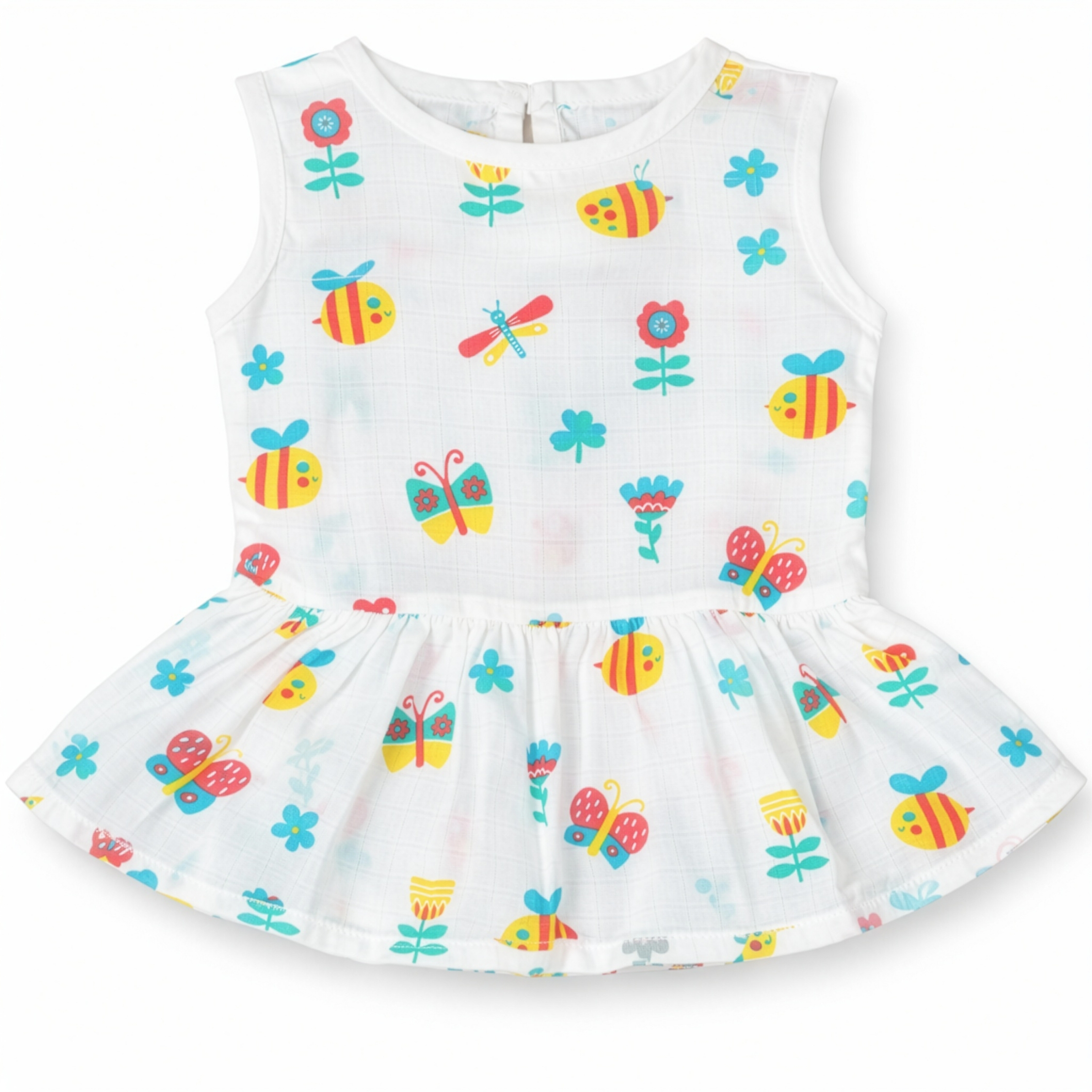 Muslin Button Frock - Butterfly Blossom Garden