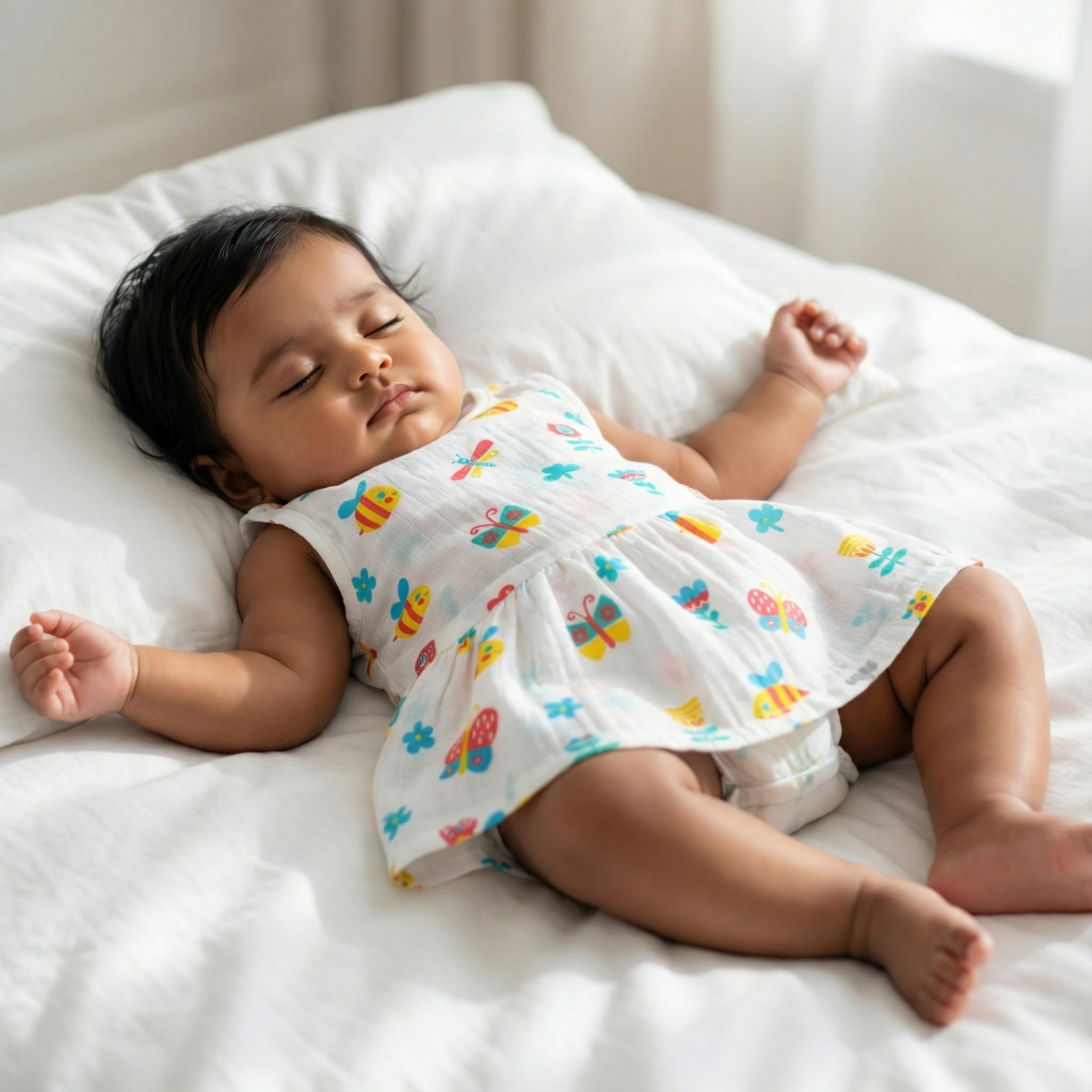 Muslin Button Frock - Butterfly Blossom Garden - Image 3