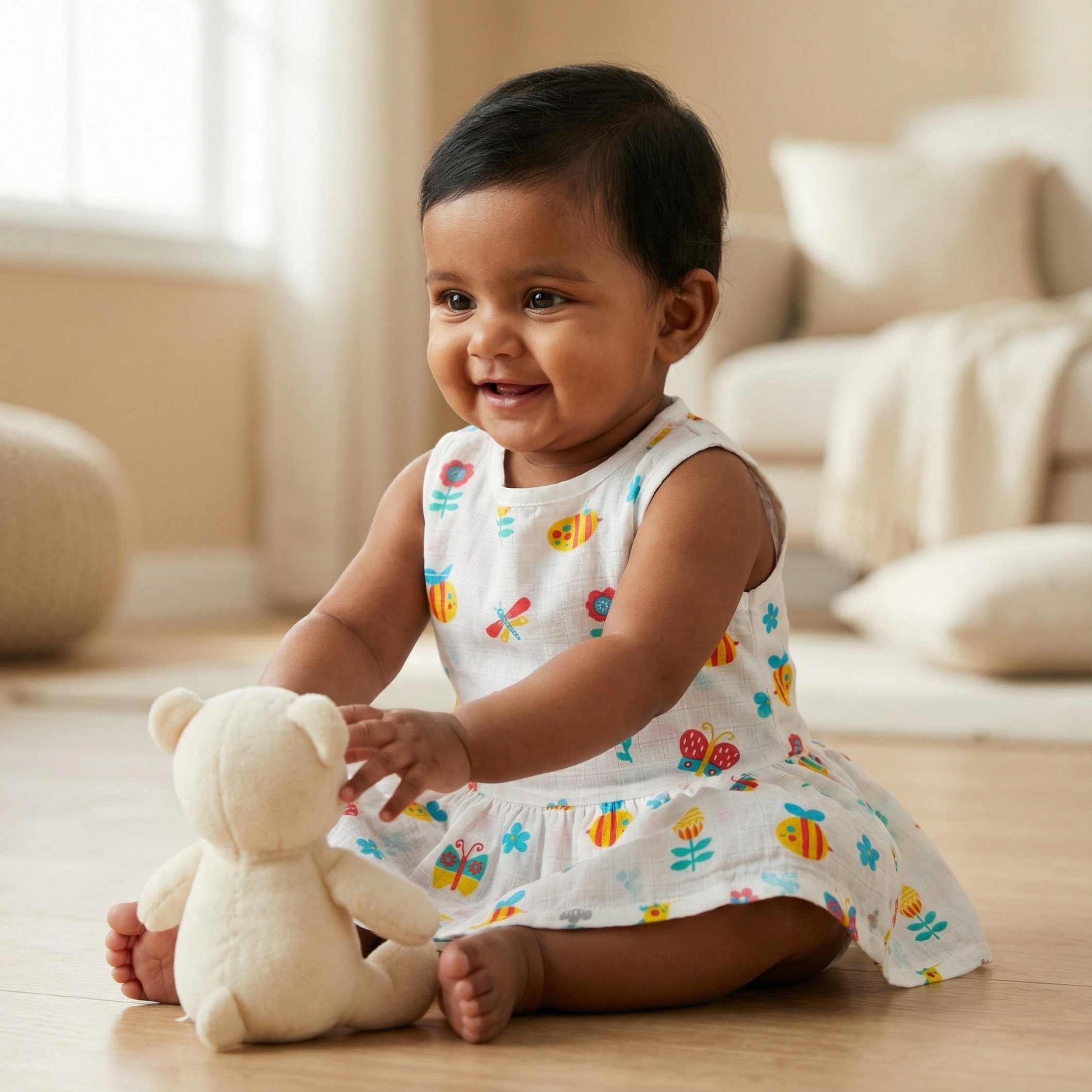 Muslin Button Frock - Butterfly Blossom Garden - Image 4