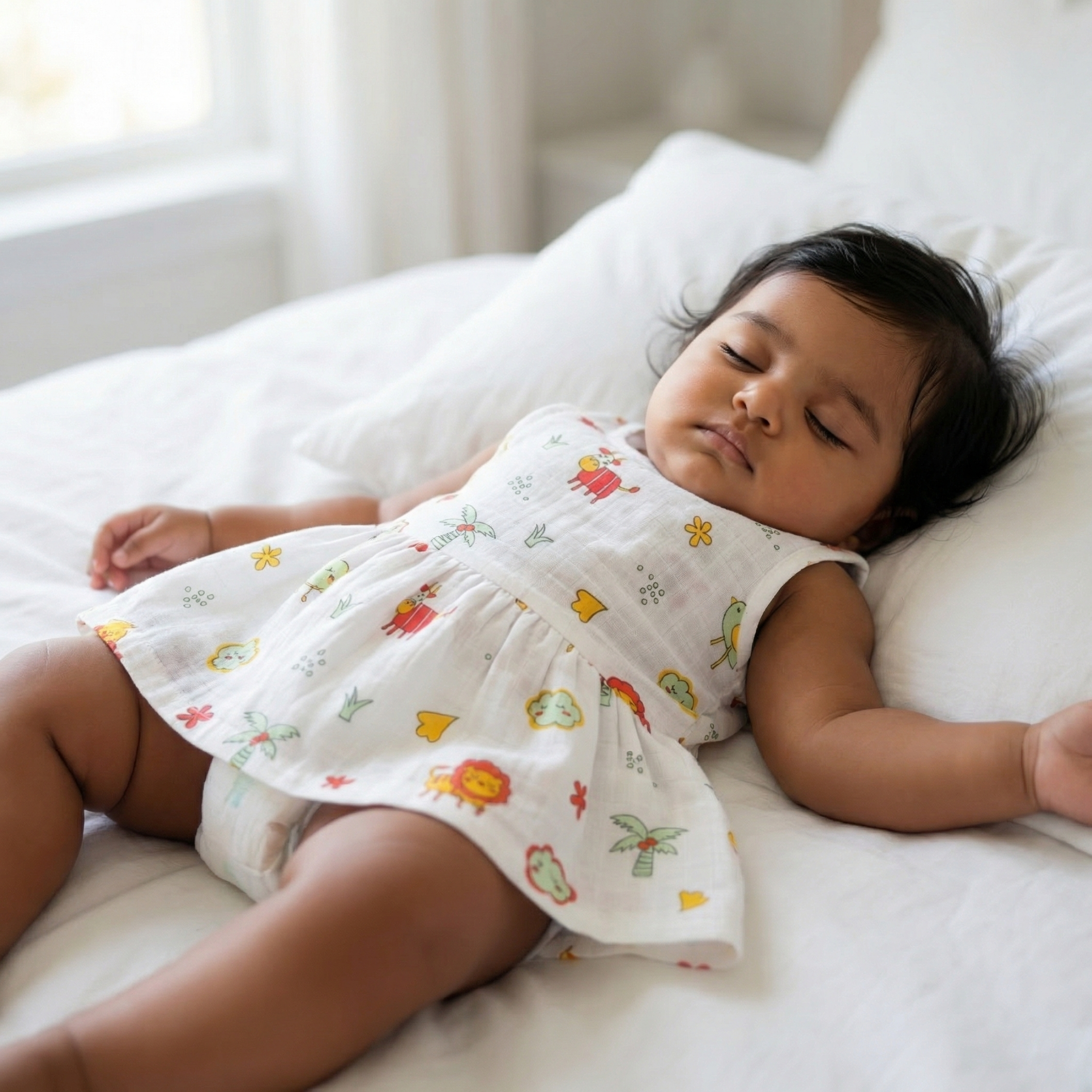 Muslin Button Frock - Jungle Joy Friends - Image 3