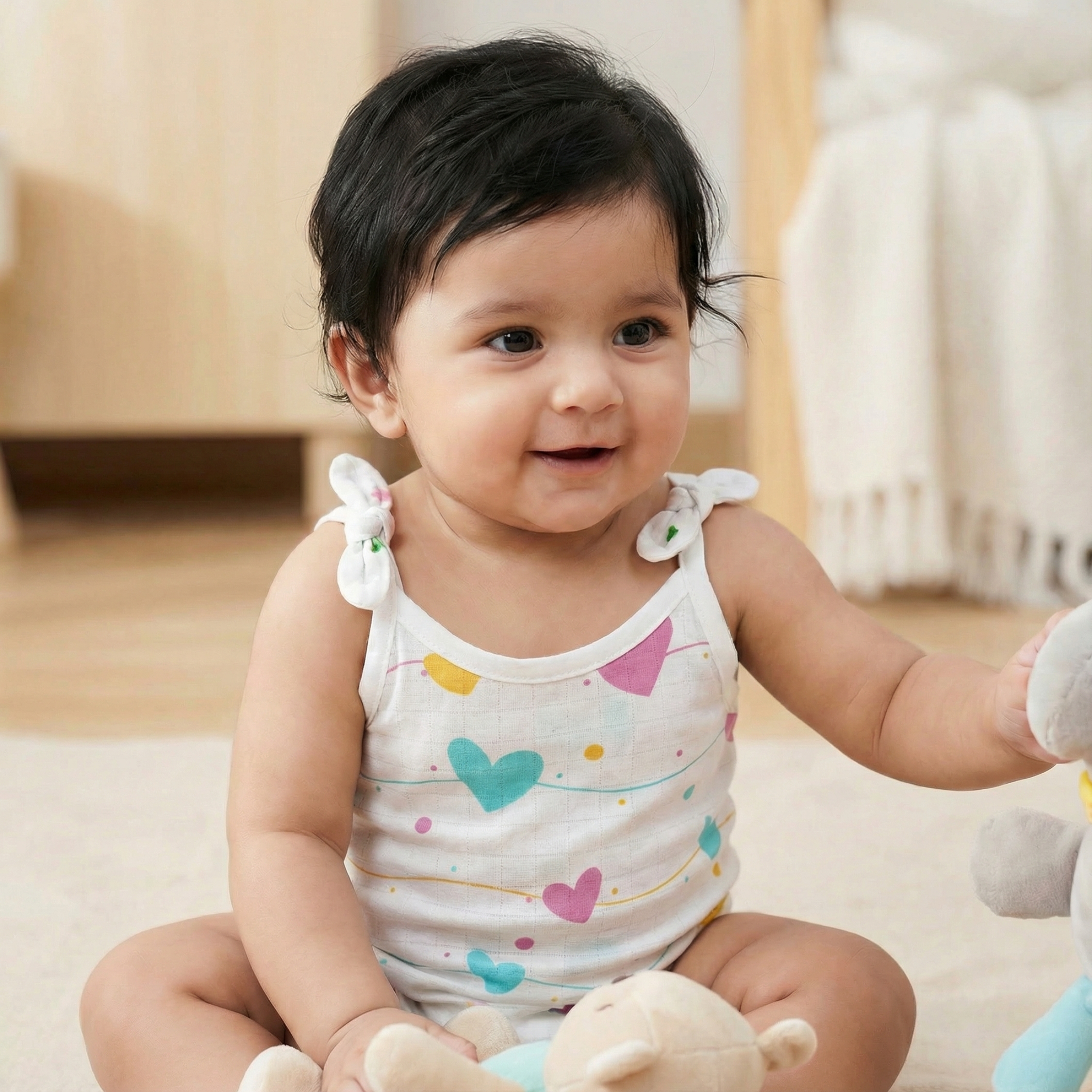 Muslin Knot Jabla - Pastel Heart Waves - Image 4