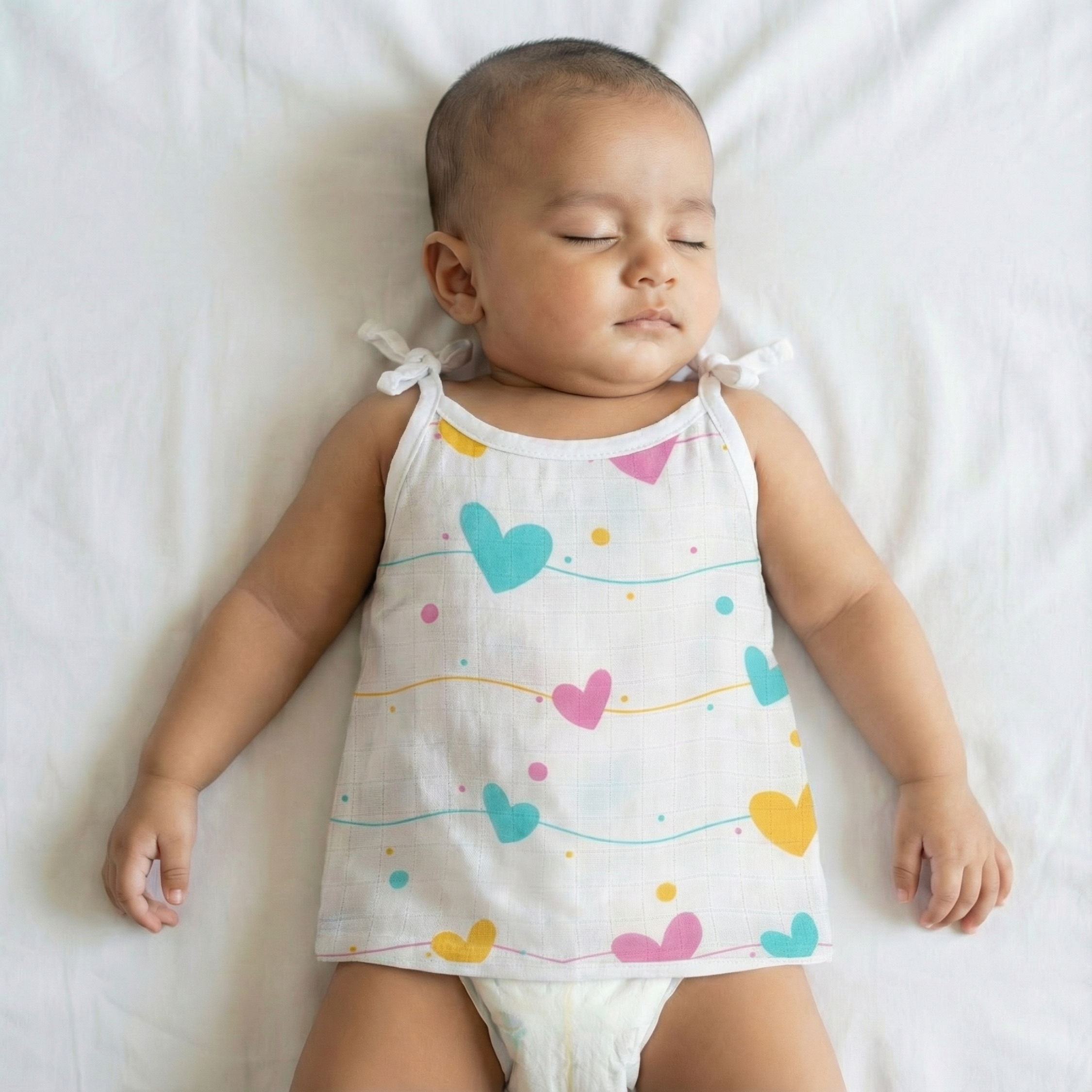 Muslin Knot Jabla - Pastel Heart Waves - Image 6