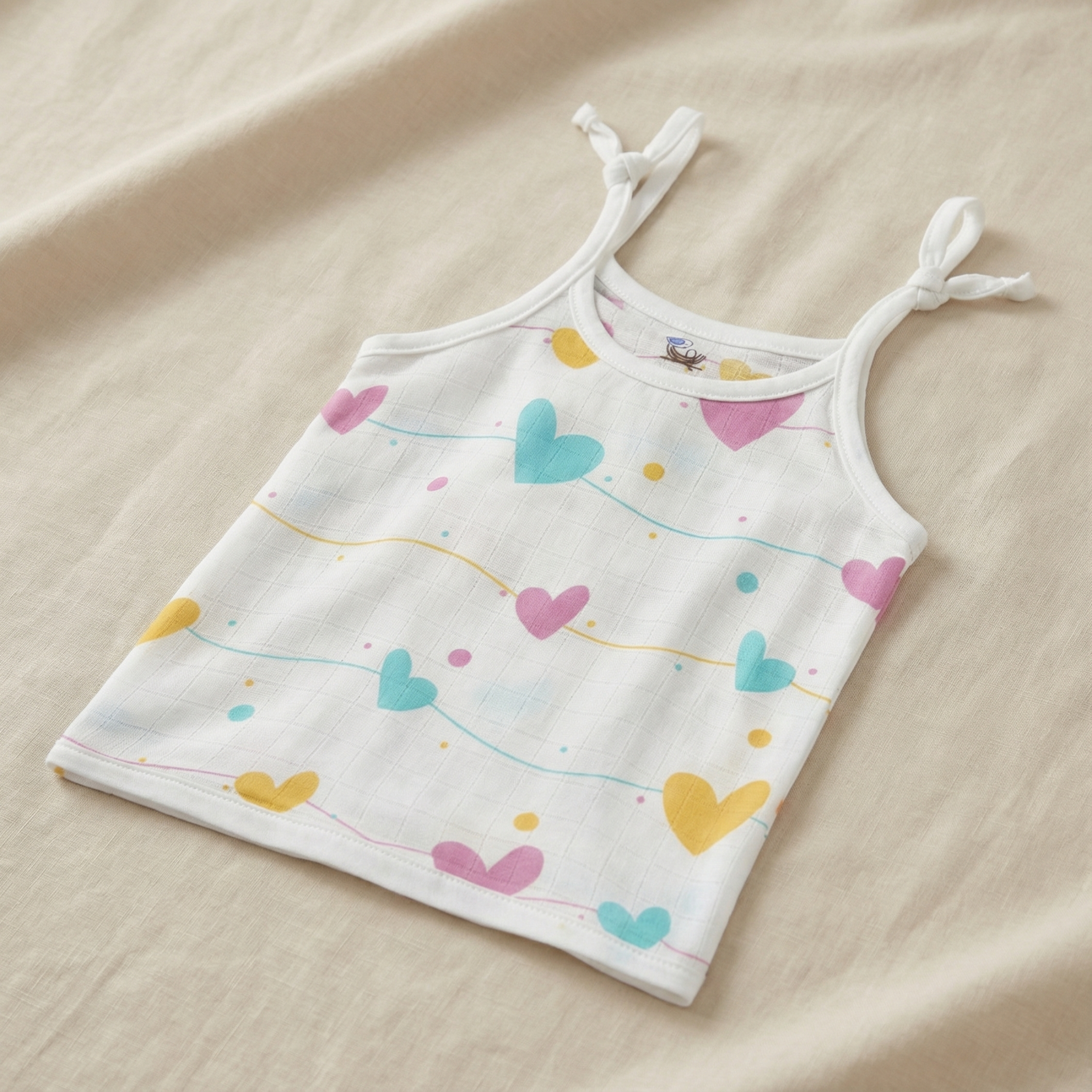 Muslin Knot Jabla - Pastel Heart Waves - Image 8